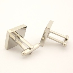 Titanium And Black Ip Plated Square Cufflinks