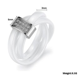 Well-Known For Its Fine Quality Tungsten Ceramic Ring With Rhinestone