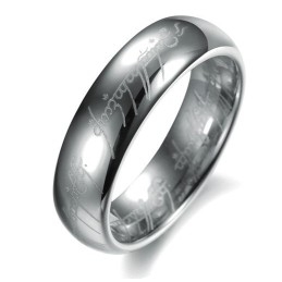Quality And Quantity Assured Silver Tungsten Ceramic Ring For Lovers