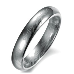 Quality And Quantity Assured Silver Tungsten Ceramic Ring For Lovers