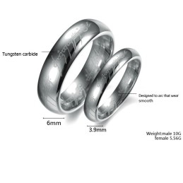 Quality And Quantity Assured Silver Tungsten Ceramic Ring For Lovers
