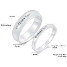 High Quality Concise Tungsten Ceramic Ring For Lovers