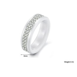 The Queen Of Quality Tungsten Ceramic Ring With Rhinestone