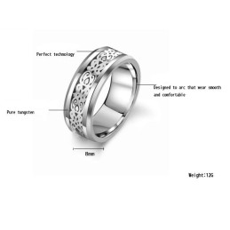 The Queen Of Quality Male White Tungsten Ceramic Ring