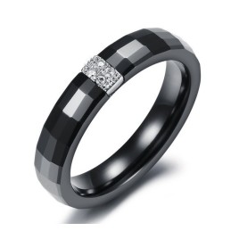 Easy To Use Rhombus Tungsten Ceramic Ring For Lovers