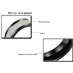 Excellent Quality Black Tungsten Ceramic Ring With Rhinestone