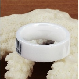 The Queen Of Quality White Bar Code Tungsten Ceramic Ring