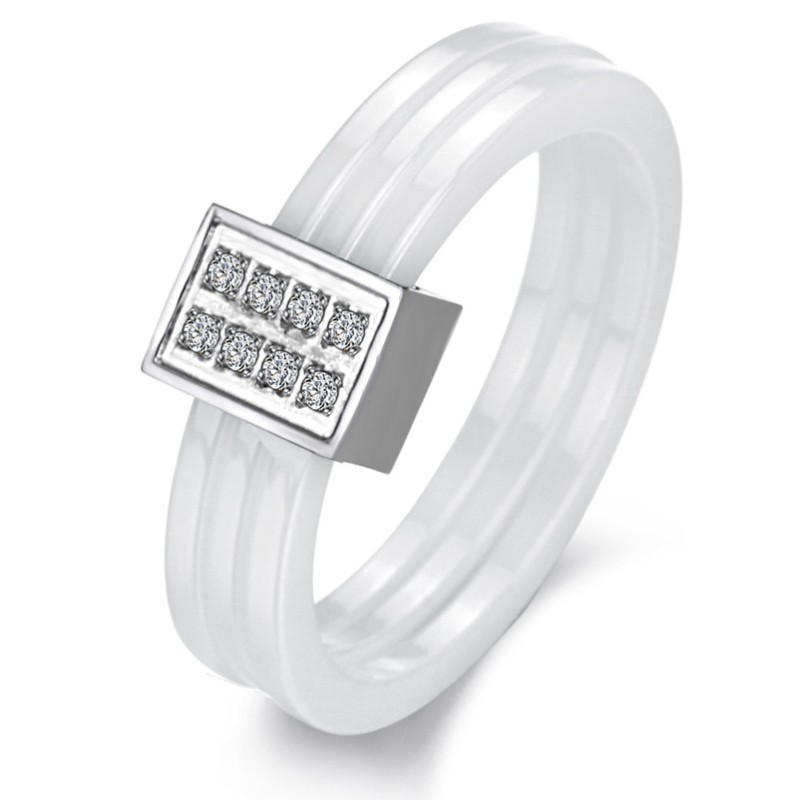 Well-Known For Its Fine Quality Tricyclic Tungsten Ceramic Ring With Rhinestone Well-Known For Its Fine Quality Tricyclic Tungsten Ceramic Ring With Rhinestone