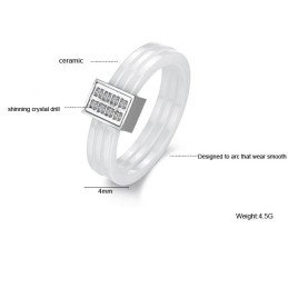 Well-Known For Its Fine Quality Tricyclic Tungsten Ceramic Ring With Rhinestone