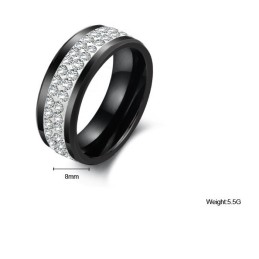 Dependable Performance Black Tungsten Ceramic Ring With Rhinestone