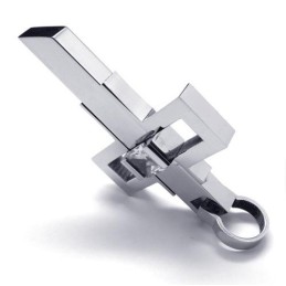 Now Style Mens Titanium Cross Pendant - Free Chian