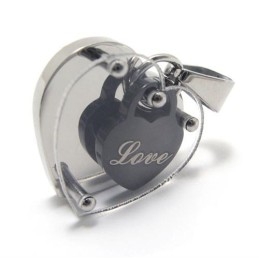 Love Heart In Heart Fashion Titanium Pendant - Free Chian