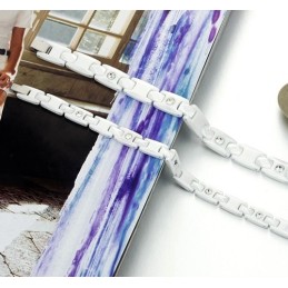 High Quality White Tungsten Ceramic Bangle For Lovers With Rhinestone