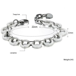 The Queen Of Quality Female White Tungsten Ceramic Bracelet