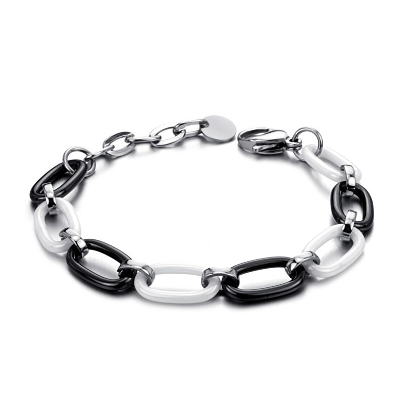 High Quality Female Black And White Tungsten Ceramic Bracelet High Quality Female Black And White Tungsten Ceramic Bracelet