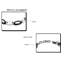 High Quality Female Black And White Tungsten Ceramic Bracelet