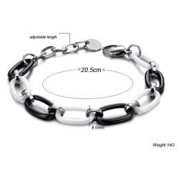 High Quality Female Black And White Tungsten Ceramic Bracelet