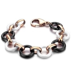 Quality And Quantity Assured Round Tungsten Ceramic Bracelet
