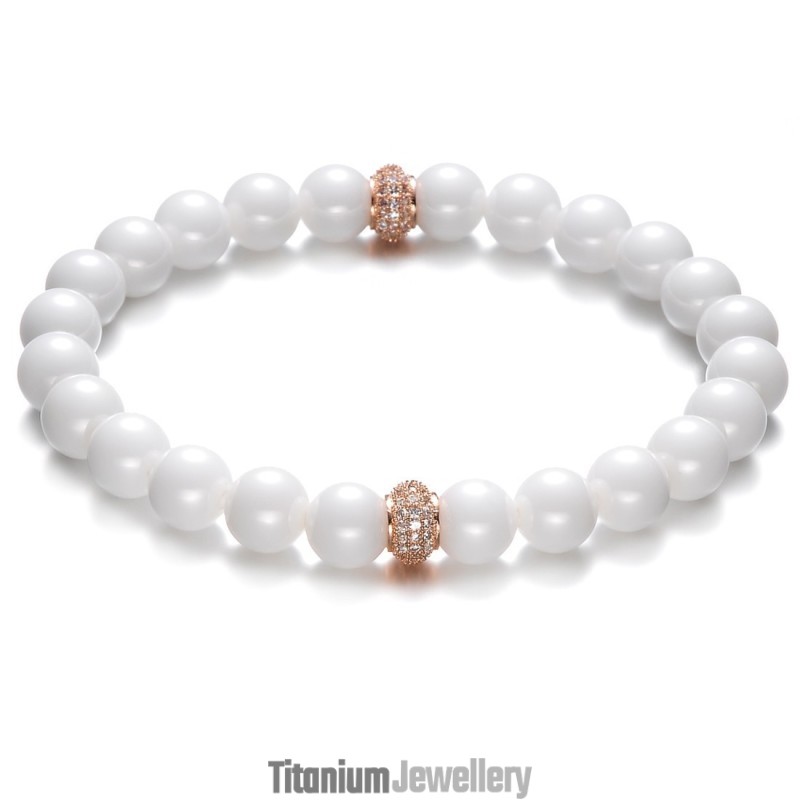 Easy To Use Tungsten Ceramic Bracelet With Beads Easy To Use Tungsten Ceramic Bracelet With Beads