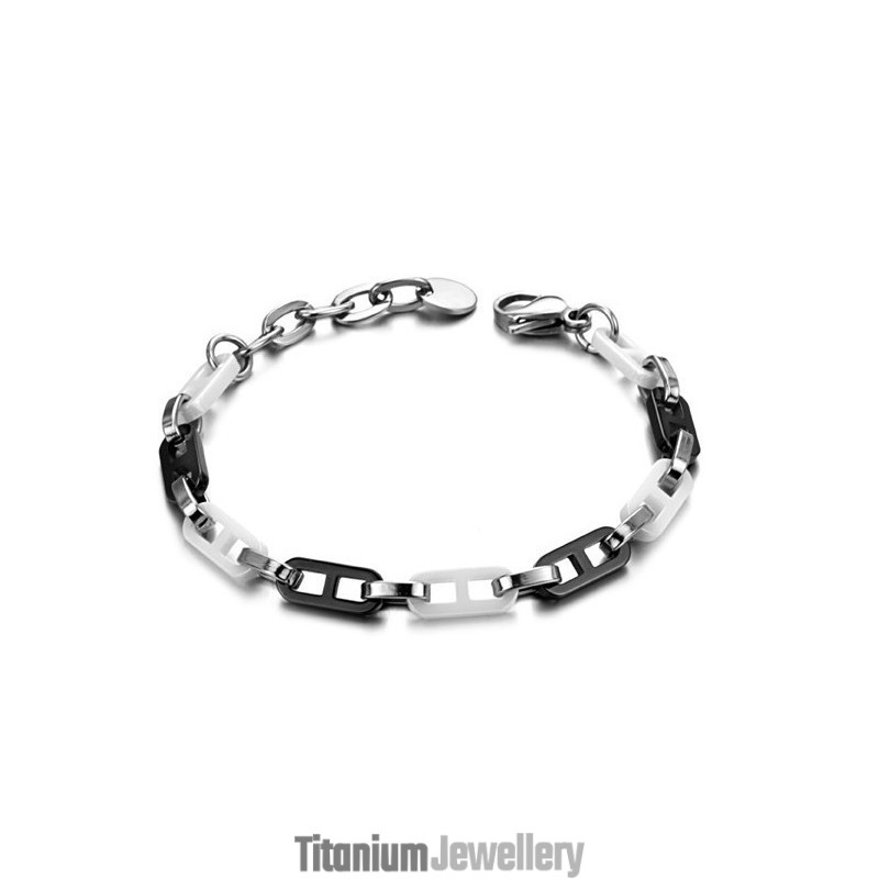 High Quality Female Black And White Tungsten Ceramic Bracelet High Quality Female Black And White Tungsten Ceramic Bracelet