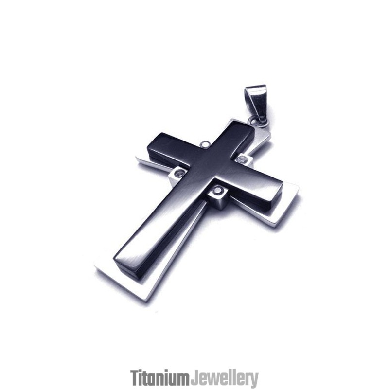 New Style Black Cross Titanium Pendant - Free Chian New Style Black Cross Titanium Pendant - Free Chian