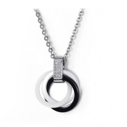 Well-Known For Its Fine Quality Black And White Tungsten Ceramic Necklace
