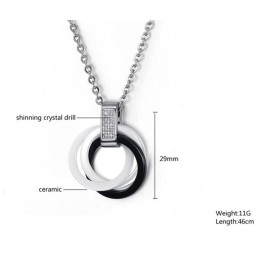 Well-Known For Its Fine Quality Black And White Tungsten Ceramic Necklace