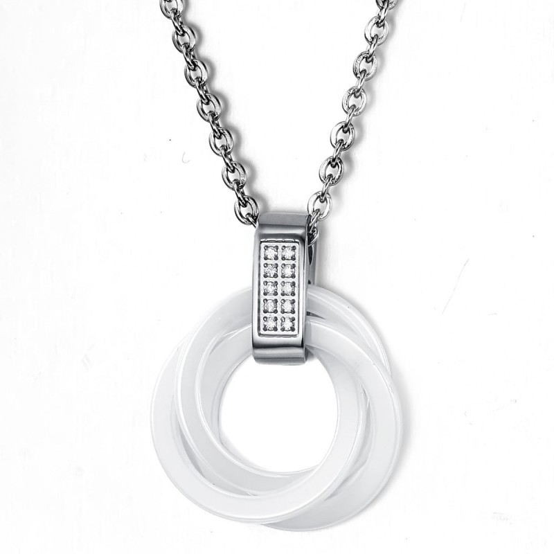 Quality And Quantity Assured White Tungsten Ceramic Necklace