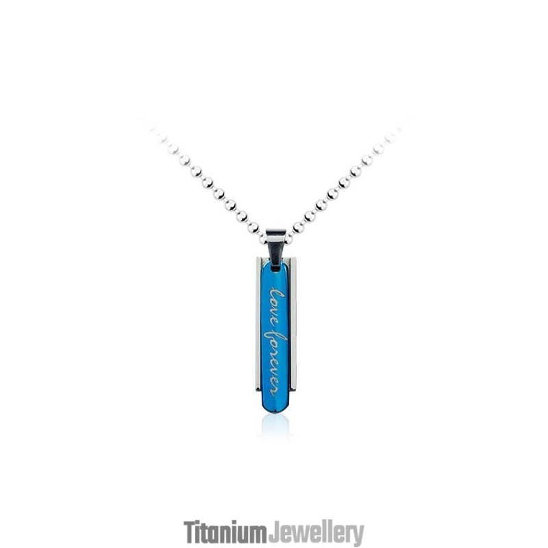 Fashion Mens Blue Titanium Pendant - Free Chain - Free Chain Fashion Mens Blue Titanium Pendant - Free Chain - Free Chain