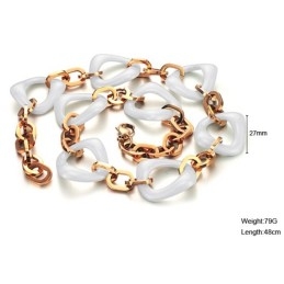 Quality And Quantity Assured Plating Rose Gold Tungsten Ceramic Necklace