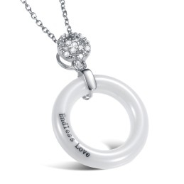 Wide Varieties Female Round Tungsten Ceramic Necklace