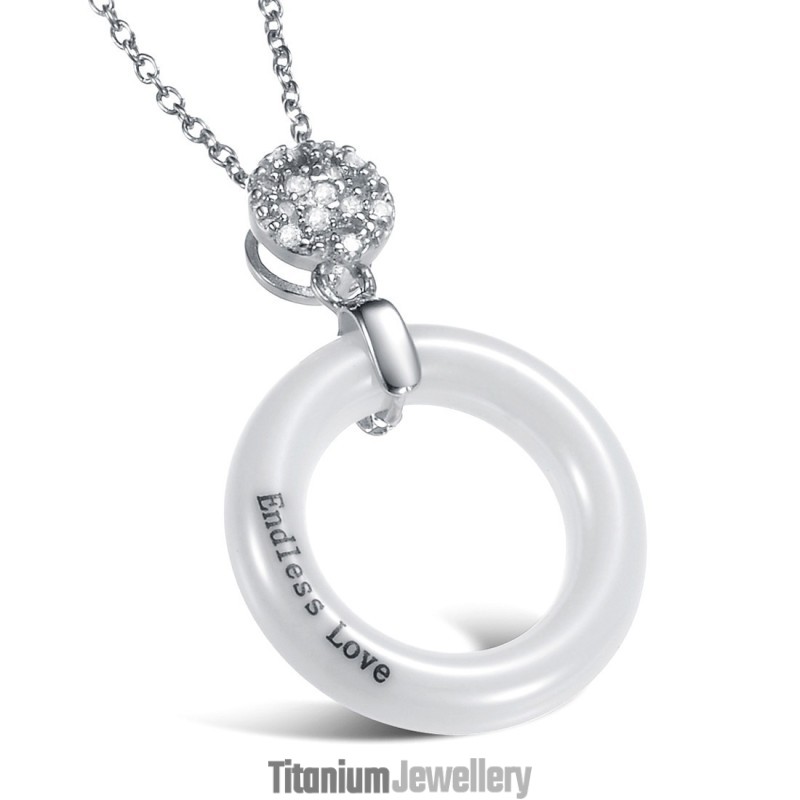 Wide Varieties Female Round Tungsten Ceramic Necklace Wide Varieties Female Round Tungsten Ceramic Necklace