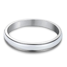 Reliable Reputation Male White Tungsten Ceramic Bangle