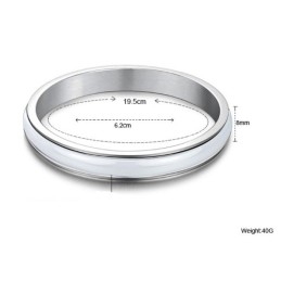 Reliable Reputation Male White Tungsten Ceramic Bangle