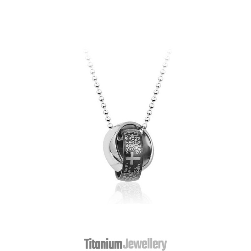 Nice Mens Black Annular Titanium Pendant - Free Chain Nice Mens Black Annular Titanium Pendant - Free Chain