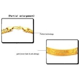 Complete In Specifications Male Dragon Pattern 18K Gold-Plated Bracelet