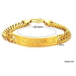 Complete In Specifications Male Dragon Pattern 18K Gold-Plated Bracelet