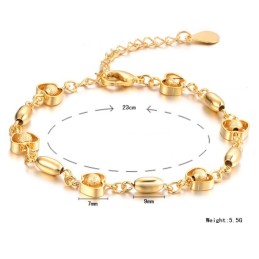 The Queen Of Quality Female Apple Shape 18K Gold-Plated Bracelet