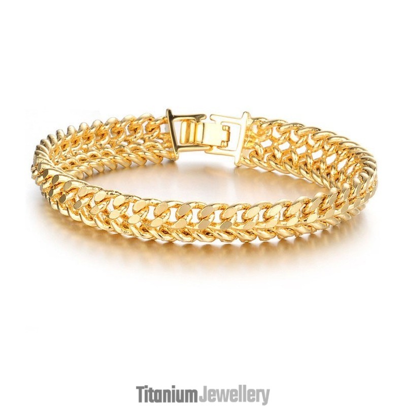 World-Wide Renown Male Classic 18K Gold-Plated Bracelet World-Wide Renown Male Classic 18K Gold-Plated Bracelet
