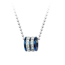 Fashion Mens Ring-Shaped Titanium Pendant - Free Chain