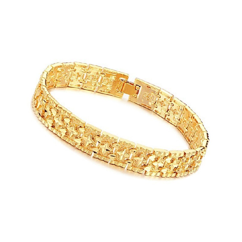 World-Wide Renown Male Star Pattern 18K Gold-Plated Bracelet World-Wide Renown Male Star Pattern 18K Gold-Plated Bracelet