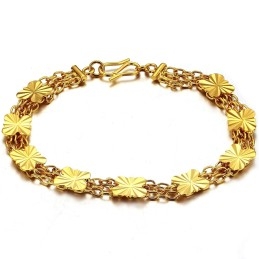 Quality And Quantity Assured Female Flower Shape 18K Gold-Plated Bracelet