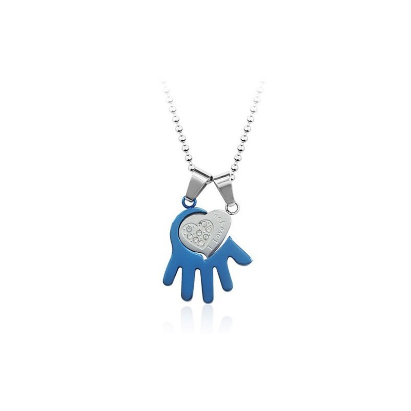 Beautiful Mens Palm-Shaped Titanium Pendant - Free Chain