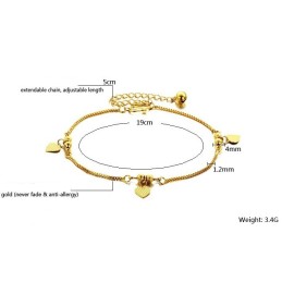 Quality And Quantity Assured Female Sweetheart 18K Gold-Plated Anklet