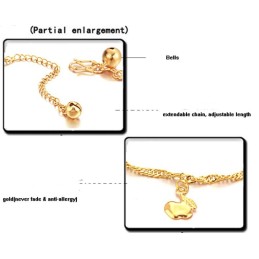 Easy To Use Female Apple Shape 18K Gold-Plated Anklet