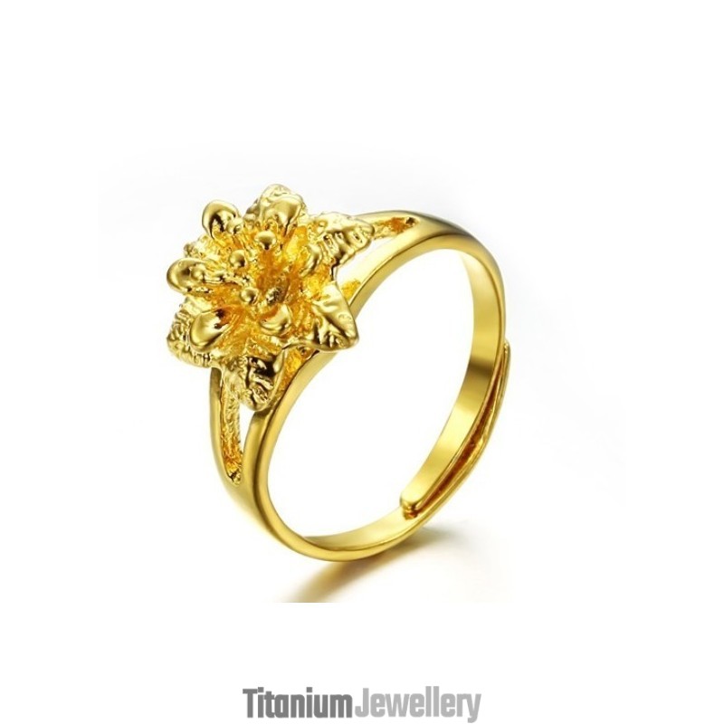 Wide Varieties Female Classic 18K Gold-Plated Ring