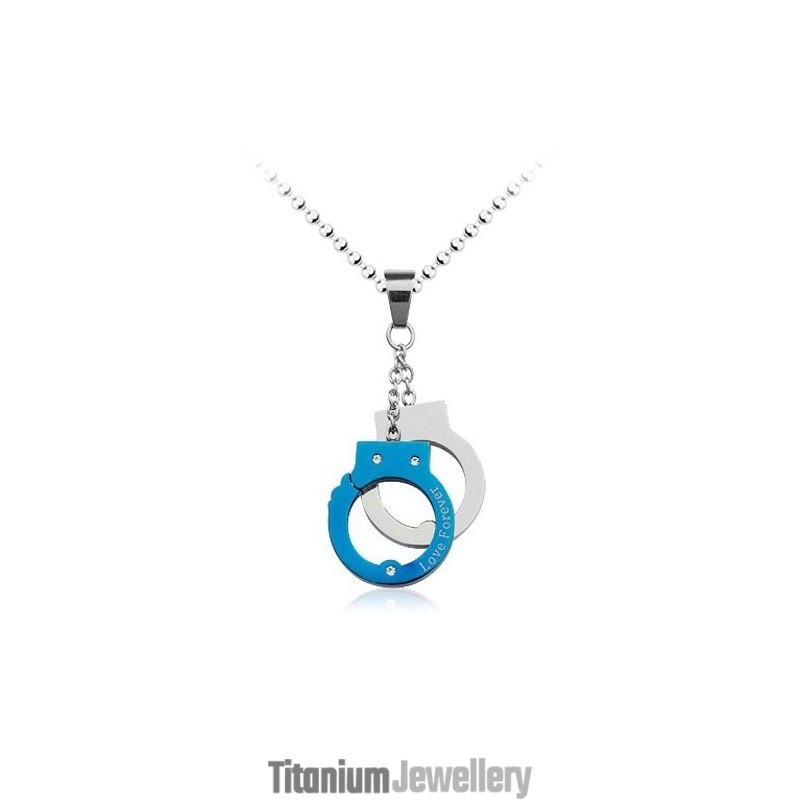 Exquisite Mens Handcuffs-Shaped Titanium Pendant - Free Chain Exquisite Mens Handcuffs-Shaped Titanium Pendant - Free Chain