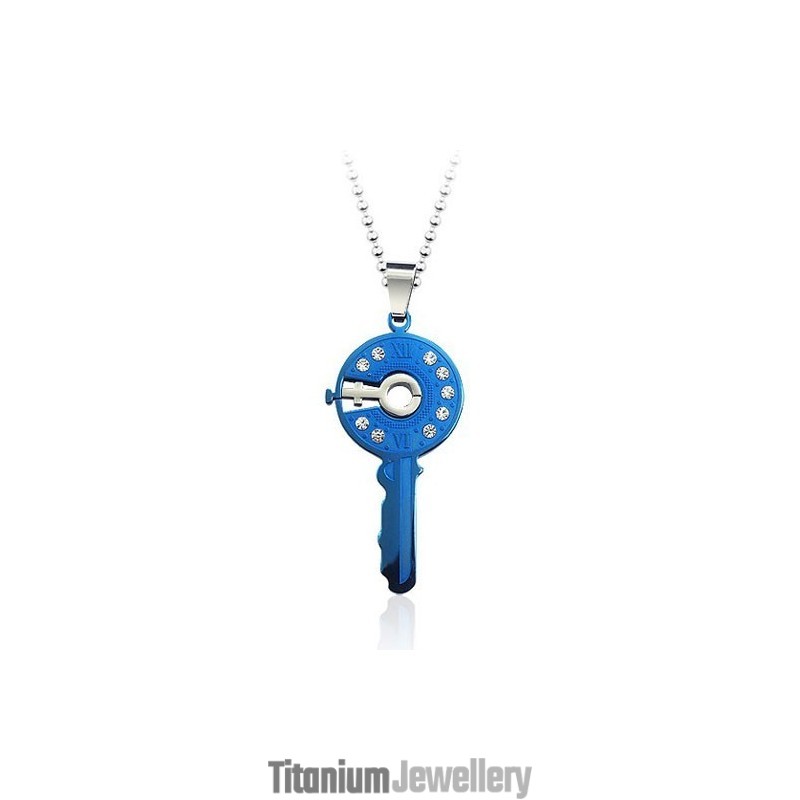Beautiful Master Key-Shaped Titanium Pendant - Free Chain