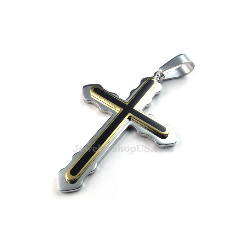 Two Titanium Cross Pendant Necklace (Free Chain) Two Titanium Cross Pendant Necklace (Free Chain)