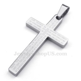 Scripture Titanium Cross Pendant Necklace (Free Chain)